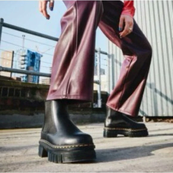 Dr. Martens x Free People Audrick Chelsea Platform 5 Black Smooth Nappa Leather